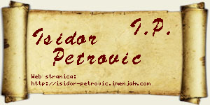 Isidor Petrović vizit kartica